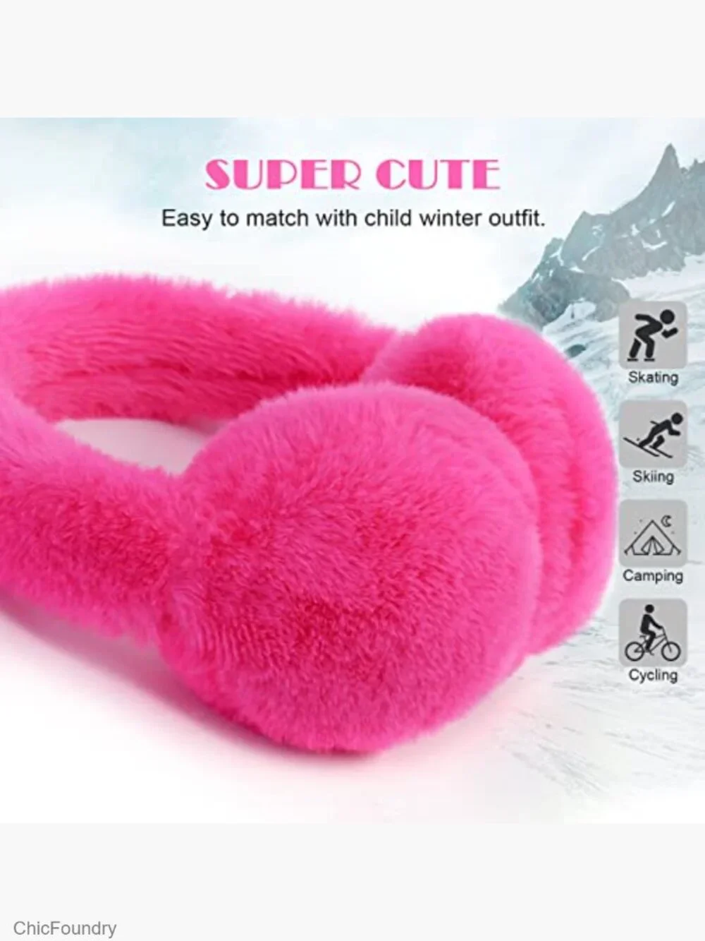 Kids Magic Gloves and Earmuff Set Warm Plush Winter Knit Mittens Ear Warmer